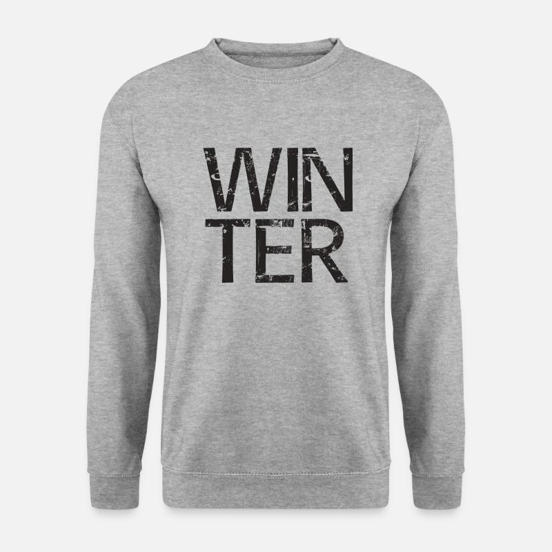 Winter - Unisex Pullover - Weißgrau meliert