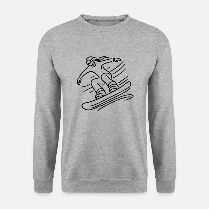 Snowboarder Snowboard - Unisex Pullover - Weißgrau meliert