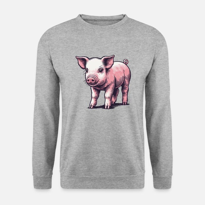 Ferkel - Unisex Pullover - Weißgrau meliert