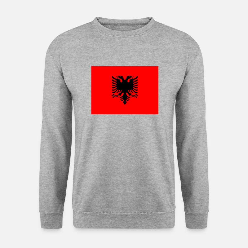 Albanien - Unisex Pullover - Weißgrau meliert