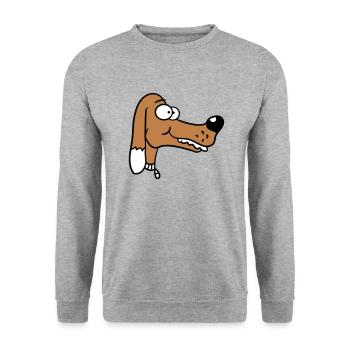 Visage de chien Petit Tête d’animal de compagnie Mignon - Sweat-shirt Unisexe - gris chiné - Devant - Alina (178cm) & Michal (187cm)
