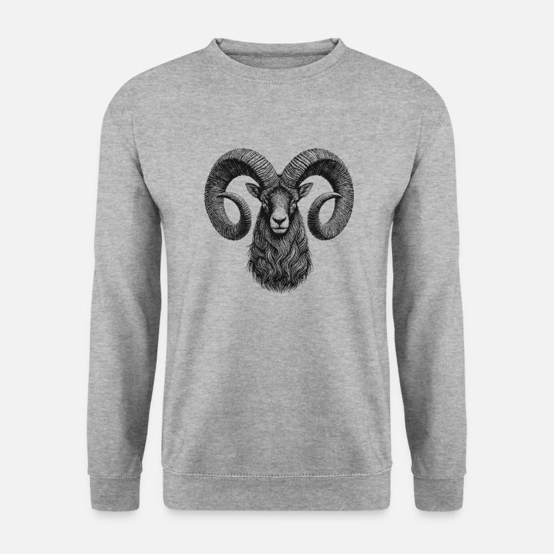 Schafbock - Unisex Pullover - Weißgrau meliert