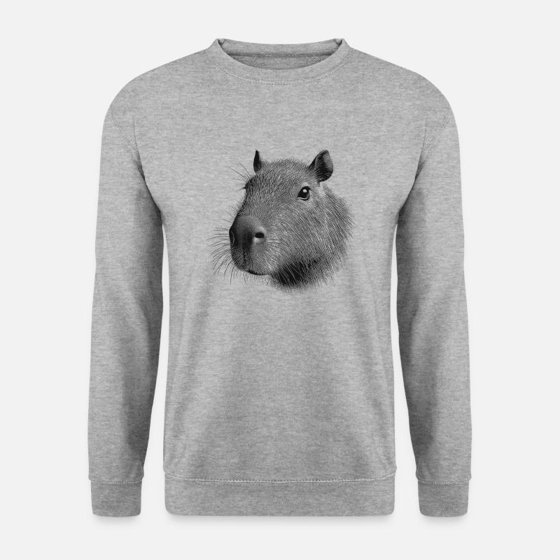Capybara - Unisex Pullover - Weißgrau meliert