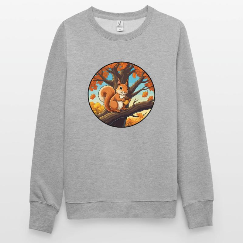 Eichhörnchen mit einer Eichel im Baum Unisex Pullover