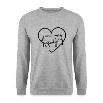 t Cow Farmer Heartbeat - Unisex Sweatshirt - salt & pepper - Front - Alina (178cm) & Michal (187cm)
