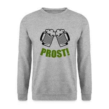 bier prost - Unisex Pullover - Weißgrau meliert - Vorne - Alina (178cm) & Michal (187cm)