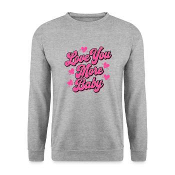 Je t'aime mon amour T-shirt pour cadeau valentin - Sweat-shirt Unisexe - gris chiné - Devant - Alina (178cm) & Michal (187cm)