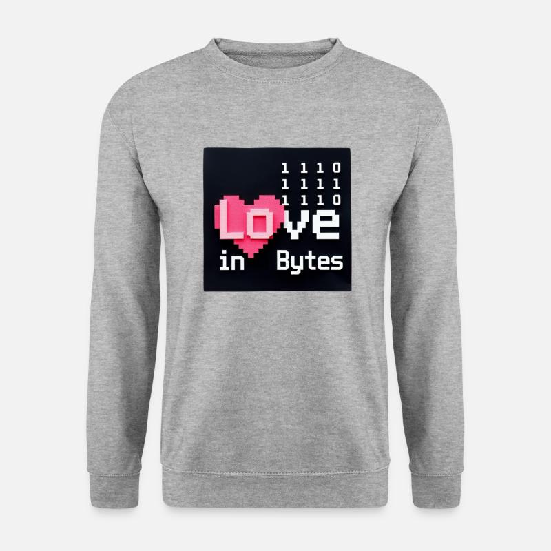 Love in Bytes Pixel Art - Unisex Sweatshirt - salt & pepper