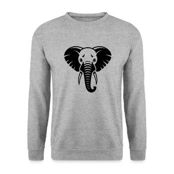 Elefant - Unisex Pullover - Weißgrau meliert - Vorne - Alina (178cm) & Michal (187cm)