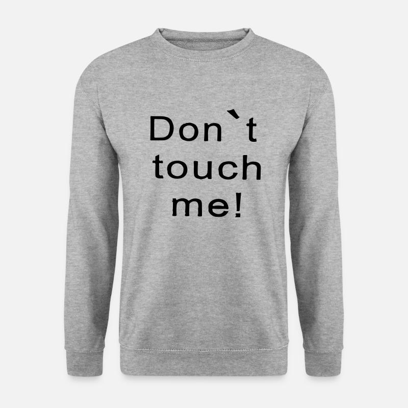 fass mich nicht an - Unisex Pullover - Weißgrau meliert