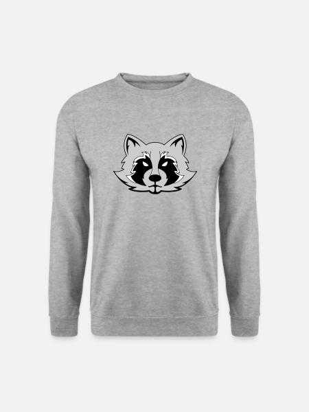 Waschbär - Unisex Pullover - Weißgrau meliert