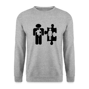 Miss. Right - Unisex Pullover - Weißgrau meliert - Vorne - Alina (178cm) & Michal (187cm)