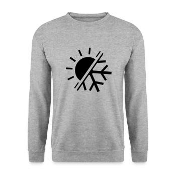 Sonne & Schnee pur - Unisex Pullover - Weißgrau meliert - Vorne - Alina (178cm) & Michal (187cm)