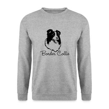 bordercollie01 - Sweat-shirt Unisexe - gris chiné - Devant - Alina (178cm) & Michal (187cm)