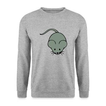 maus - Unisex Pullover - Weißgrau meliert - Vorne - Alina (178cm) & Michal (187cm)