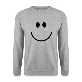 Gesicht - Unisex Pullover - Weißgrau meliert - Vorne - Alina (178cm) & Michal (187cm)