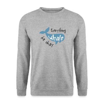 Wal - Unisex Pullover - Weißgrau meliert - Vorne - Alina (178cm) & Michal (187cm)