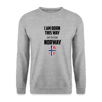 Norway - Unisex Sweatshirt - salt & pepper - Front - Alina (178cm) & Michal (187cm)