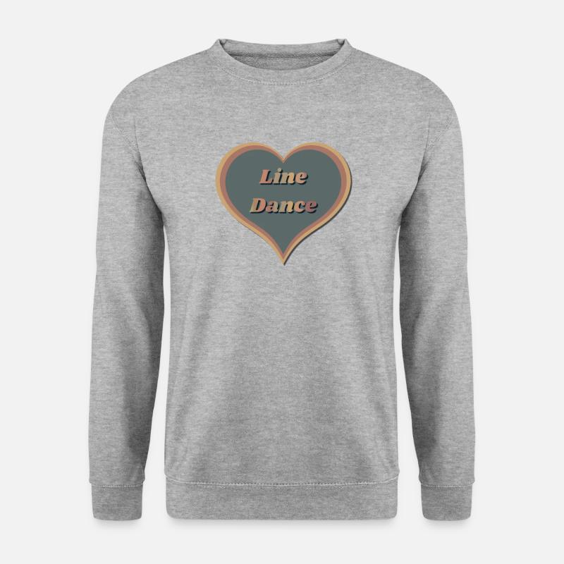 Line dance Herz - Unisex Pullover - Weißgrau meliert