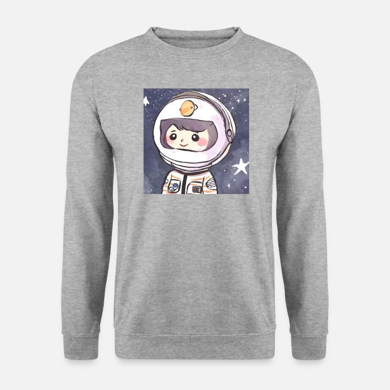 Cute astronaut in outer space - Unisex Sweatshirt - salt & pepper