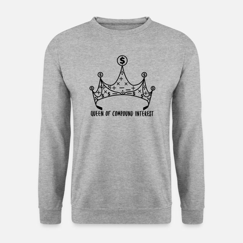 Königin des Zinseszinses - Unisex Pullover - Weißgrau meliert