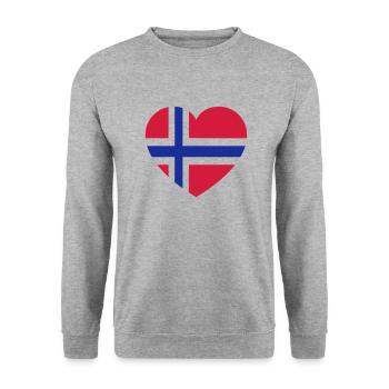 norway - Unisex Pullover - Weißgrau meliert - Vorne - Alina (178cm) & Michal (187cm)