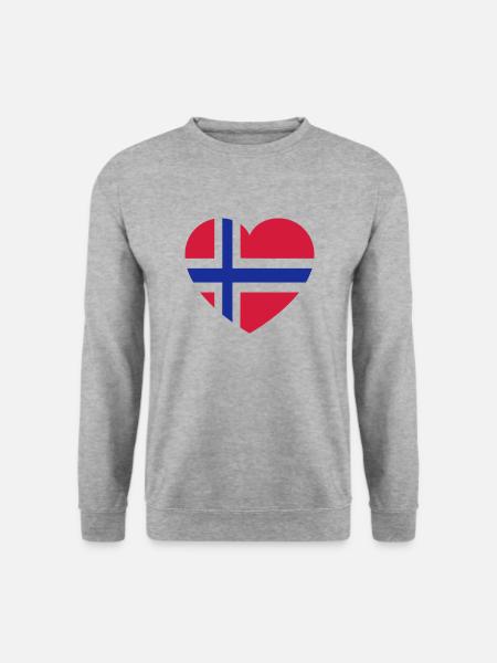 norway - Unisex Pullover - Weißgrau meliert