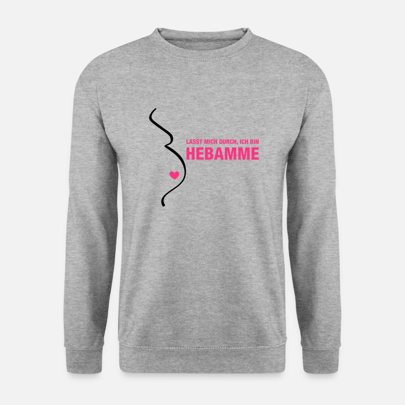 Hebamme - Unisex Pullover - Weißgrau meliert