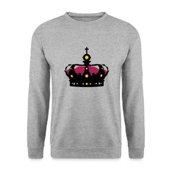 krona - Unisex Sweatshirt - salt & pepper - Front - Alina (178cm) & Michal (187cm)