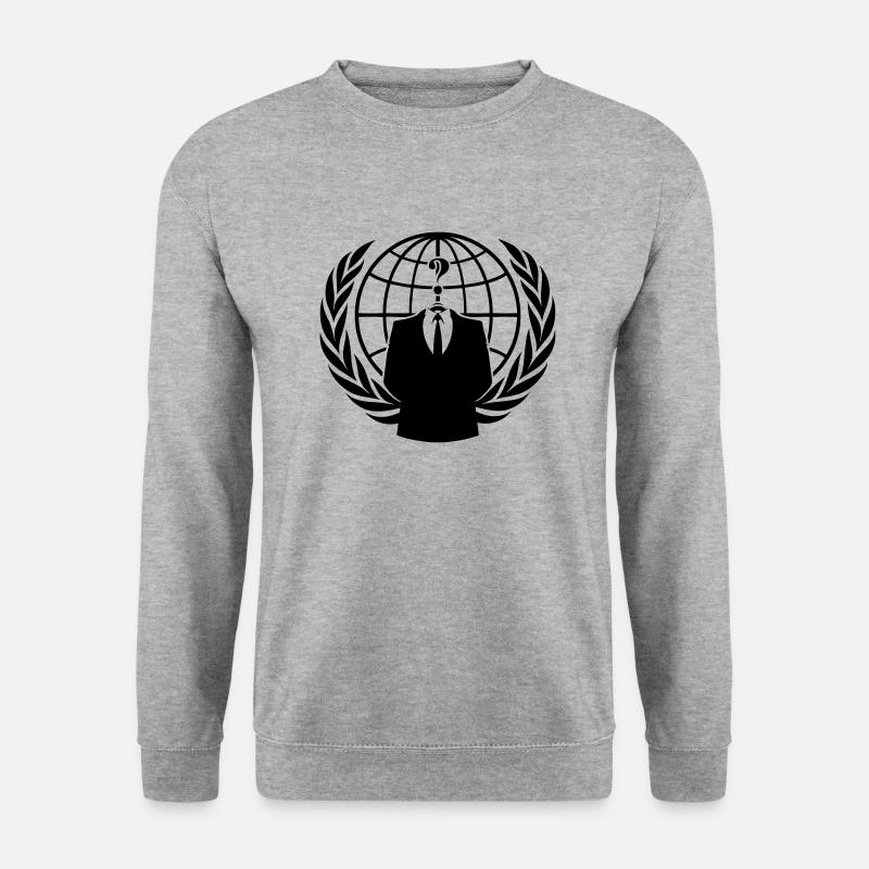 ANONYMOUS - Unisex Pullover - Weißgrau meliert