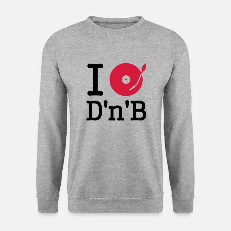 I dj / play / listen to drum and bass - Unisex Pullover - Weißgrau meliert
