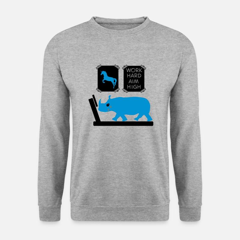 Fitness - Unisex Pullover - Weißgrau meliert