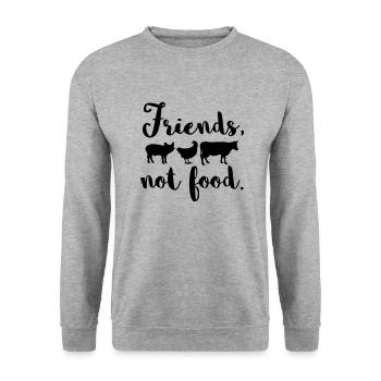 Friends, not food - Unisex Pullover - Weißgrau meliert - Vorne - Alina (178cm) & Michal (187cm)