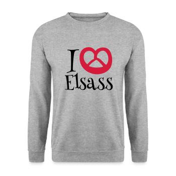 i love ELSASS - Sweat-shirt Unisexe - gris chiné - Devant - Alina (178cm) & Michal (187cm)