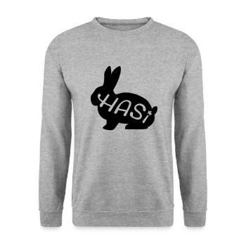 Ostern - Unisex Pullover - Weißgrau meliert - Vorne - Alina (178cm) & Michal (187cm)