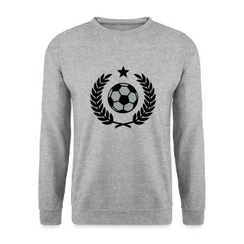 Lorbeerkranz (Fußball) 02 - Unisex Pullover - Weißgrau meliert - Vorne - Alina (178cm) & Michal (187cm)