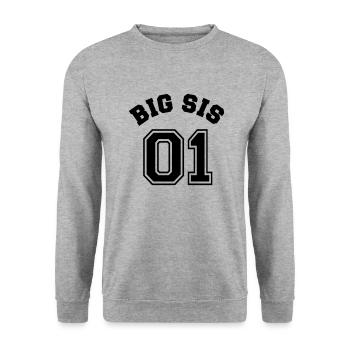 Big Sis 01 - Big Sister - Unisex Sweatshirt - salt & pepper - Front - Alina (178cm) & Michal (187cm)