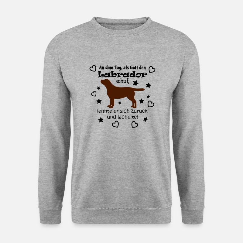 Gott schuf Labrador (braun) - Unisex Pullover - Weißgrau meliert