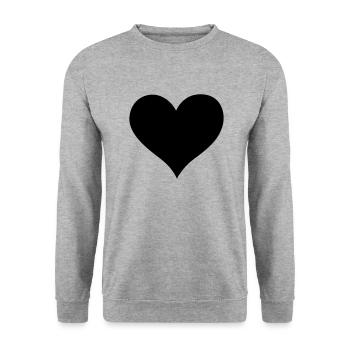 heart - Unisex Pullover - Weißgrau meliert - Vorne - Alina (178cm) & Michal (187cm)