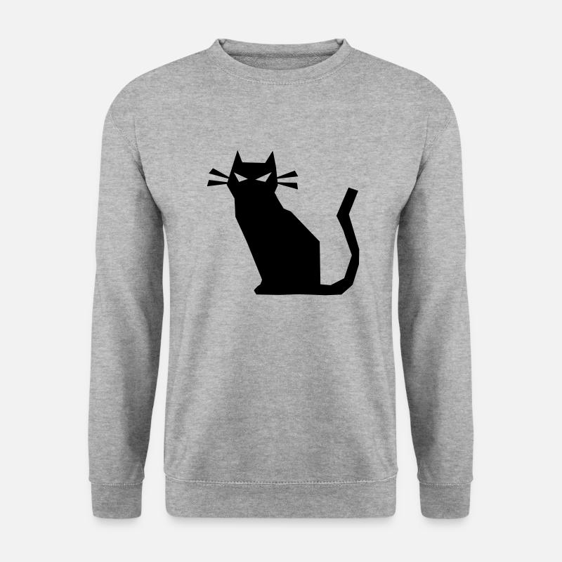 scharfe Katze böse - Unisex Pullover - Weißgrau meliert
