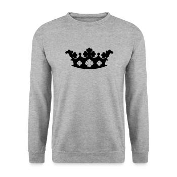 Crown - Unisex Sweatshirt - salt & pepper - Front - Alina (178cm) & Michal (187cm)