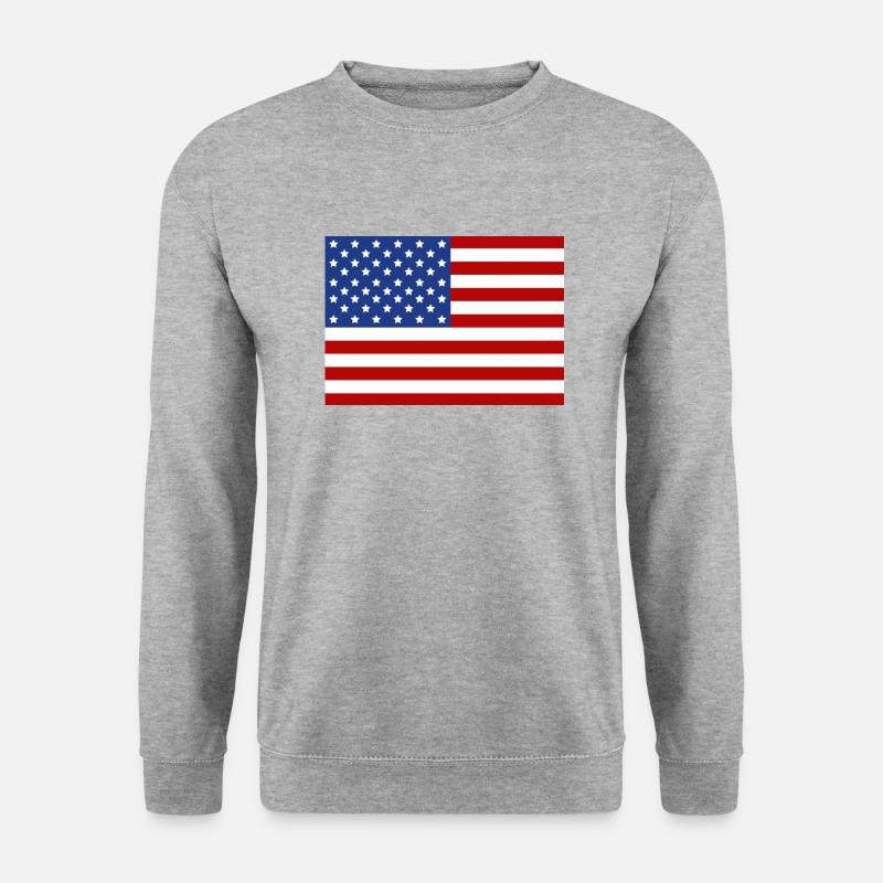 usa - Unisex Pullover - Weißgrau meliert