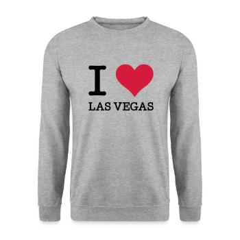 I Love Las Vegas - Unisex Sweatshirt - salt & pepper - Front - Alina (178cm) & Michal (187cm)