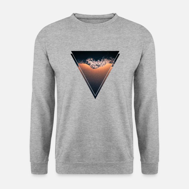 Berge Dreieck - Unisex Pullover - Weißgrau meliert