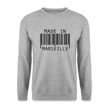 Made in Marseille - Unisex Pullover - Weißgrau meliert - Vorne - Alina (178cm) & Michal (187cm)