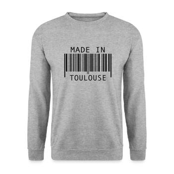 Made in Toulouse - Unisex Sweatshirt - salt & pepper - Front - Alina (178cm) & Michal (187cm)