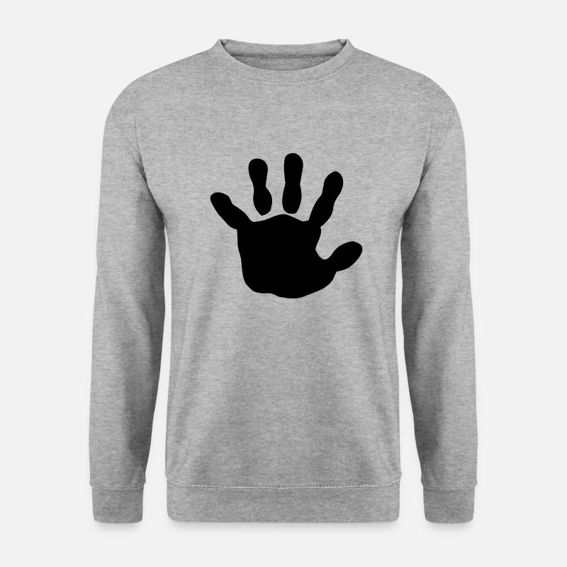 Baby - Hand - Babyhand - Unisex Pullover - Weißgrau meliert