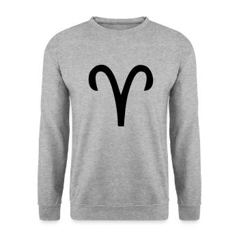 signe astrologique belier - Sweat-shirt Unisexe - gris chiné - Devant - Alina (178cm) & Michal (187cm)