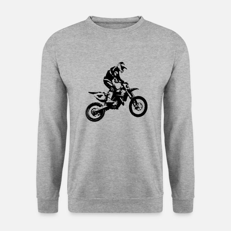 Moto Cross - Unisex Pullover - Weißgrau meliert