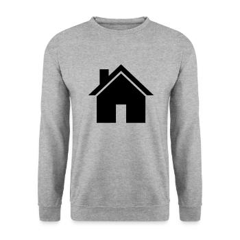Haus - Unisex Pullover - Weißgrau meliert - Vorne - Alina (178cm) & Michal (187cm)